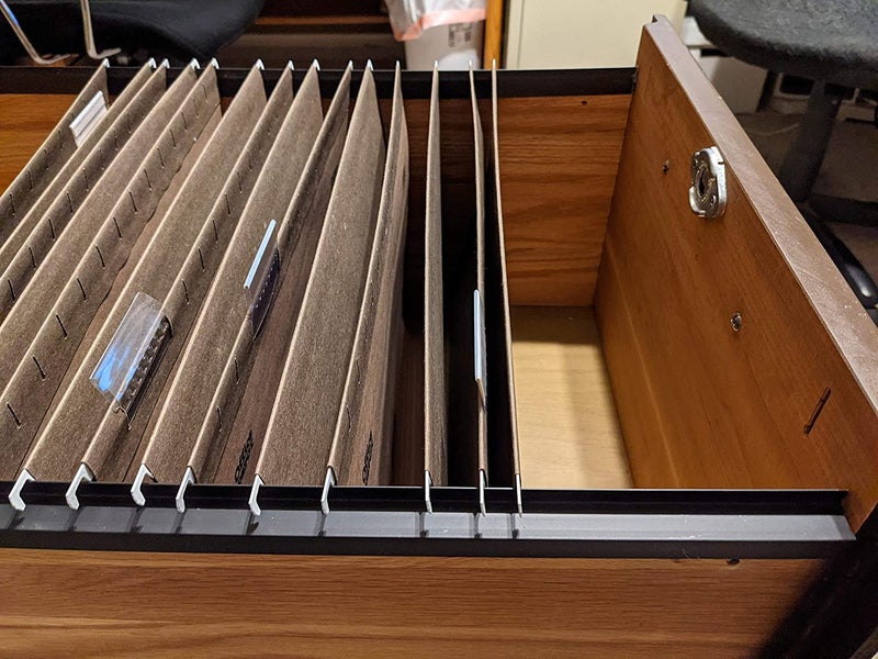 Custom Accents PVC Hanging File Rail for 1/2 Drawer Sides 2 Feet Long Black (Sold in Pairs) - Image 4